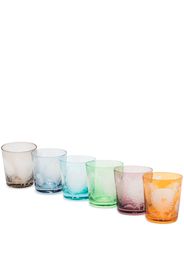 pols potten POLS SET OF 6 PEONY MULTICOLOUR GLASSES - Grün