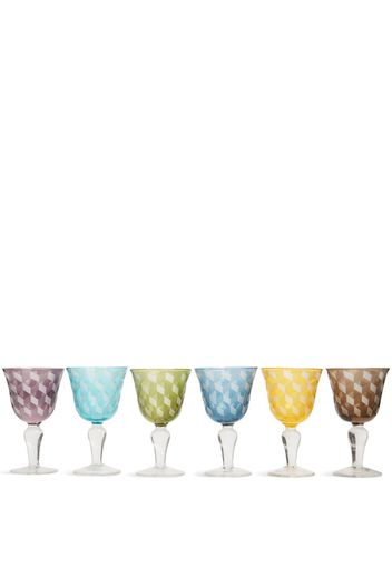 POLSPOTTEN Blocks wine glasses (set of six) - Blau