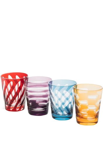 POLSPOTTEN set of 4Tubular glass tumblers - Blau