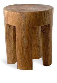 POLSPOTTEN Round four-legs wood stool - Braun