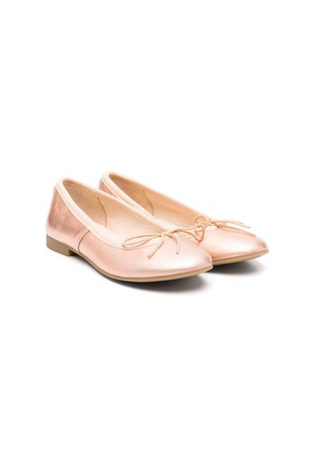 Pom D'api metallic-effect leather ballerina shoes - Orange
