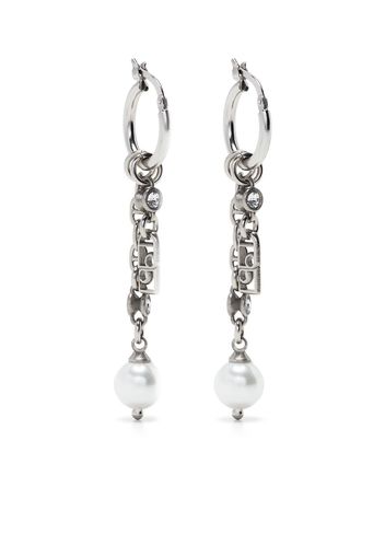 Ports 1961 charm-detail hoop earrings - Silber