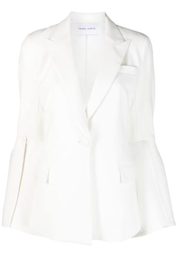 Prabal Gurung slit-sleeve single-breasted blazer - Weiß