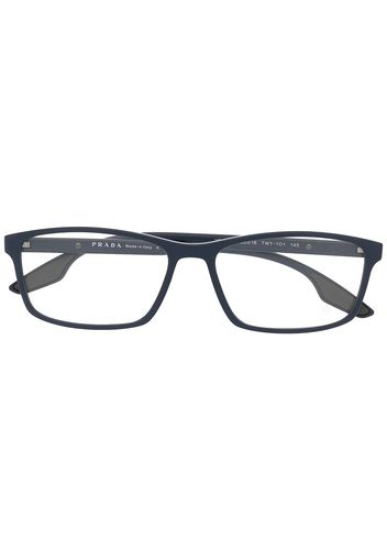 Prada Eyewear Eckige Linea Rossa Brille - Blau