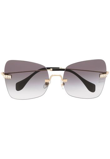 Prada Eyewear Eckige Oversized-Sonnenbrille - Schwarz