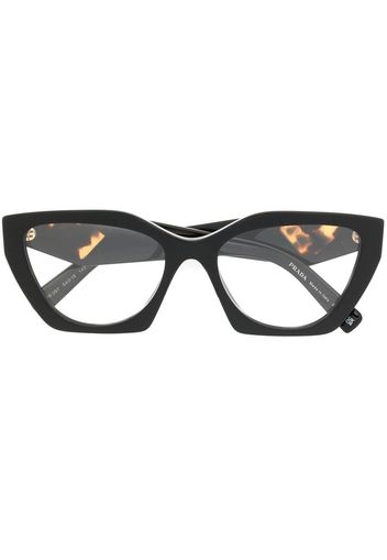 Prada Eyewear logo-engraved cat-eye glasses - Schwarz