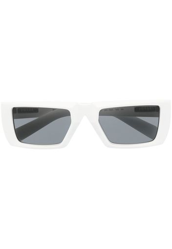 Prada Eyewear logo-lettering rectangle-frame glasses - Weiß