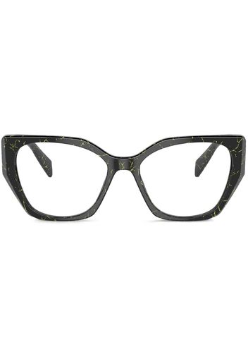 Prada Eyewear geometric frame glasses - Schwarz