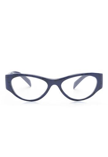 Prada Eyewear oval-frame logo-embellished glasses - Blau