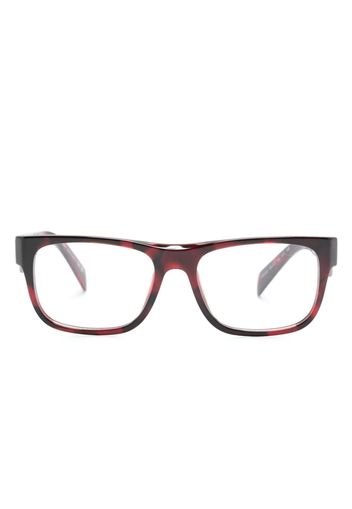 Prada Eyewear Eckige Brille in Schildpattoptik - Rot