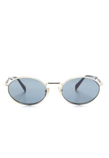 Prada Eyewear logo-engraved oval-frame tinted sunglasses - Gold