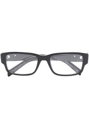 Prada Eyewear logo-plaque rectangle-frame glasses - Schwarz