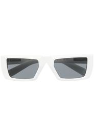 Prada Eyewear logo-lettering rectangle-frame glasses - Weiß