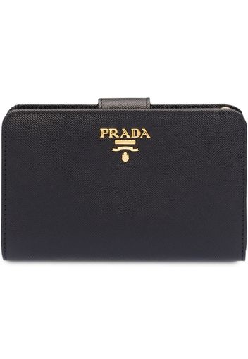 Prada Mittelgroßes Portemonnaie mit Logo - Schwarz