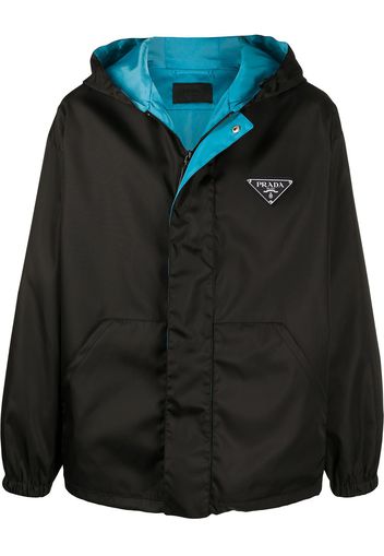 Prada Jacke mit Logo-Schild - Schwarz