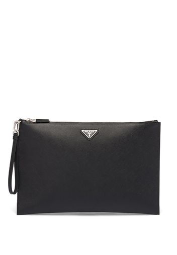 Prada Clutch aus Saffiano-Leder - Schwarz