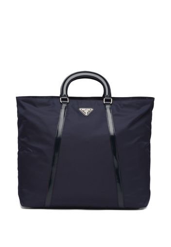 Prada Handtasche mit Logo-Schild - Blau