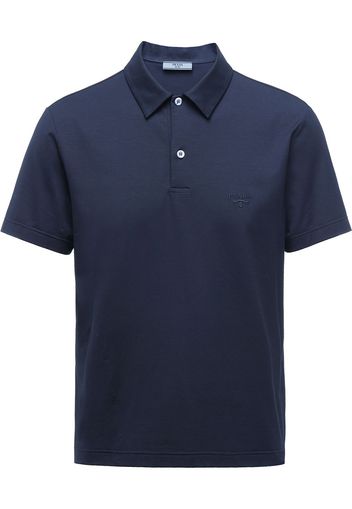 Prada Poloshirt mit Logo-Stickerei - Blau