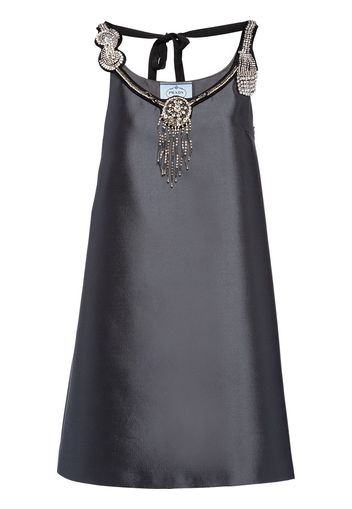 Prada embroidered A-line dress - Grau