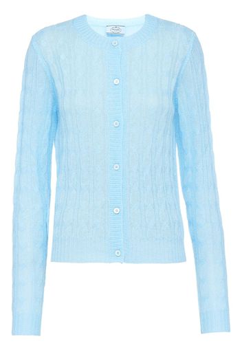 Prada Cardigan mit Zopfmuster - Blau