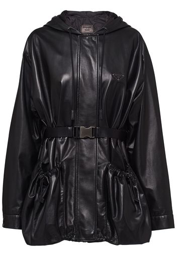 Prada Oversized-Jacke mit Kapuze - Schwarz