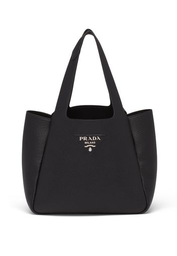 Prada Handtasche mit Logo-Schild - Schwarz