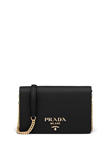 Prada Schultertasche mit Logo - Schwarz