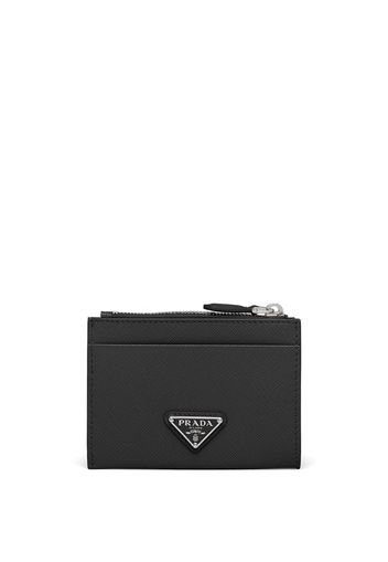 Prada Saffiano-Kartenetui mit Logo - Schwarz