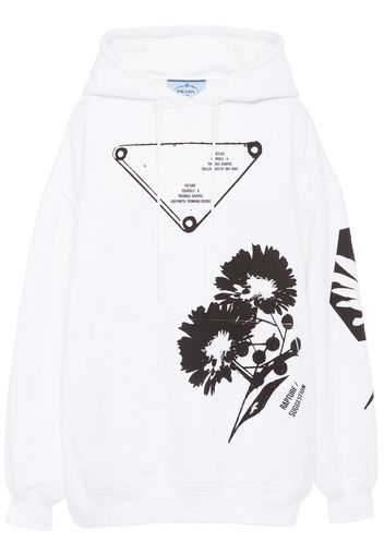 Prada Hoodie mit grafischem Print - Weiß