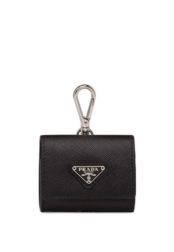 Prada Kopfhörer-Etui aus Leder - Schwarz