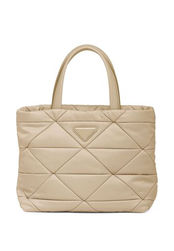 Prada Handtasche mit Logo-Schild - Nude