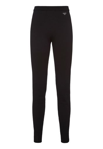 Prada Leggings mit Logo-Schild - Schwarz