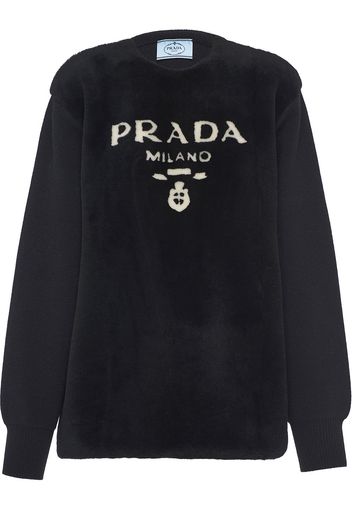 Prada Pullover mit Logo-Stickerei - Schwarz