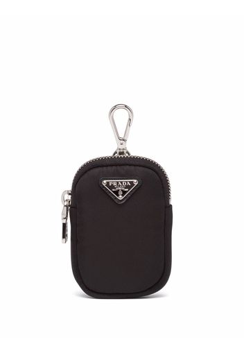 Prada triangle logo pouch - Schwarz