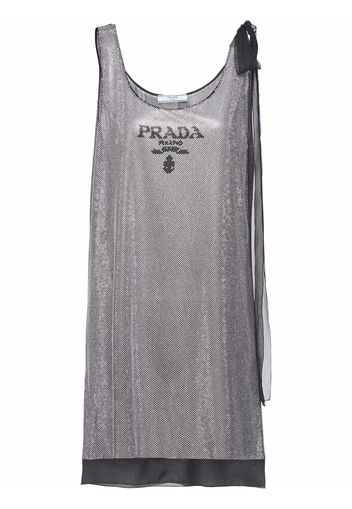 Prada crystal-embellished chiffon dress - Silber