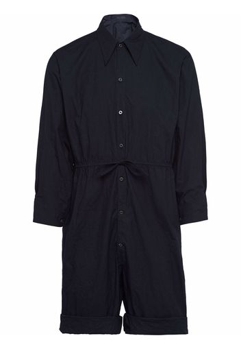 Prada Chambray-Jumpsuit mit Bindegürtel - Schwarz