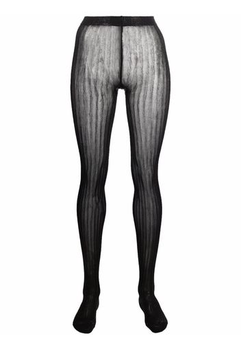 Prada metallic-effect striped tights - Schwarz