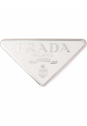 Prada Haarspange mit Triangel-Logo - Weiß