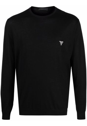 Prada logo crew neck jumper - Schwarz