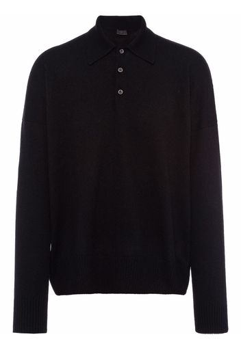 Prada cashmere polo top - Schwarz