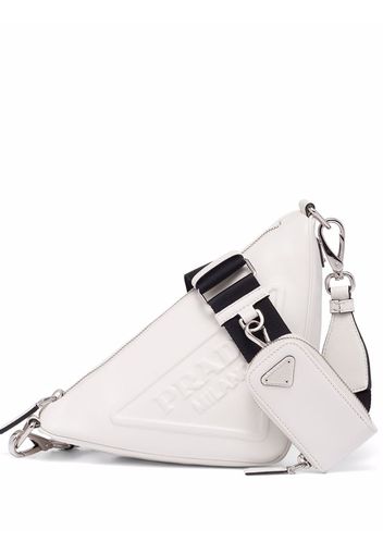 Prada logo plaque shoulder bag - Weiß