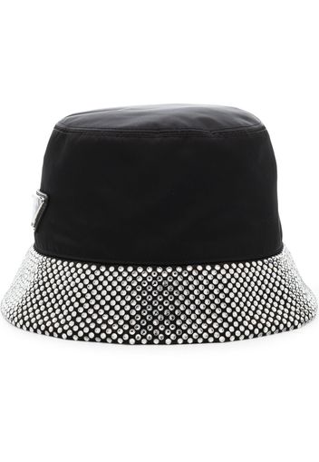 Prada Re-Nylon crystal-embellished bucket hat - Schwarz