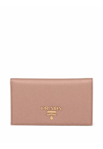 Prada logo plaque small saffiano leather wallet - Rosa