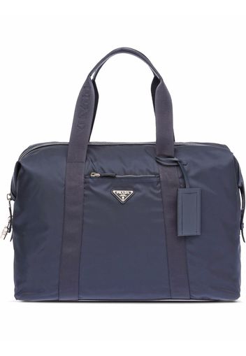 Prada Re-Nylon triangle logo holdall bag - Blau