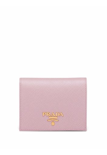 Prada logo-lettering compact wallet - Rosa