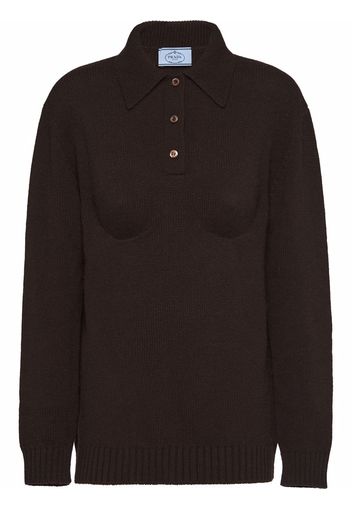 Prada cashmere polo jumper - Braun