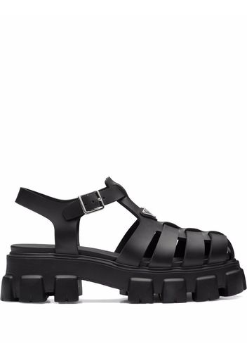 Prada triangle-logo fisherman sandals - Schwarz