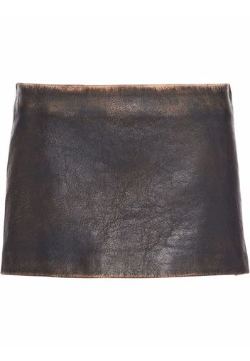 Prada faded-effect leather miniskirt - Schwarz