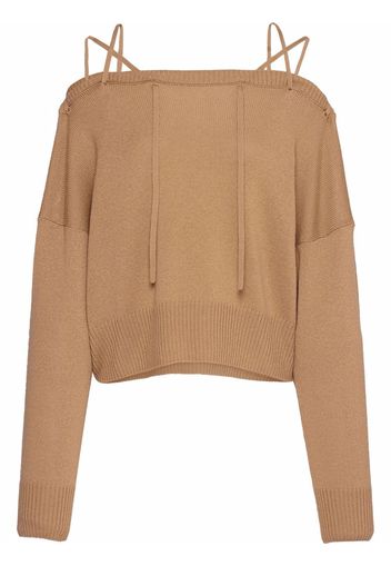 Prada Schulterfreier Pullover - Nude