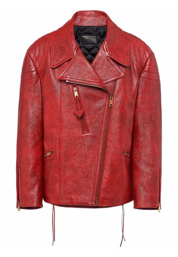 Prada Texturierte Bikerjacke - Rot